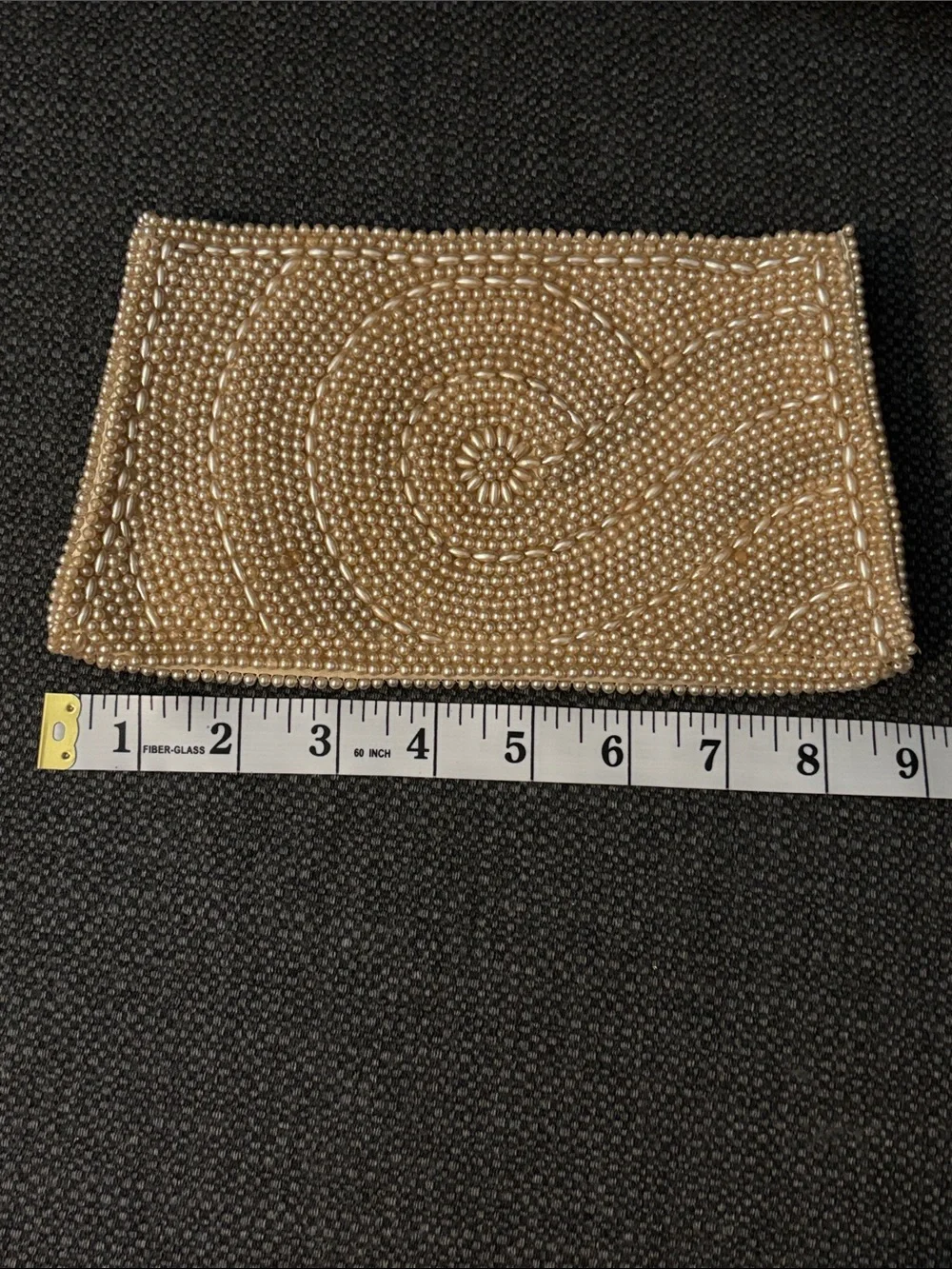 Vintage ivory beaded clutch